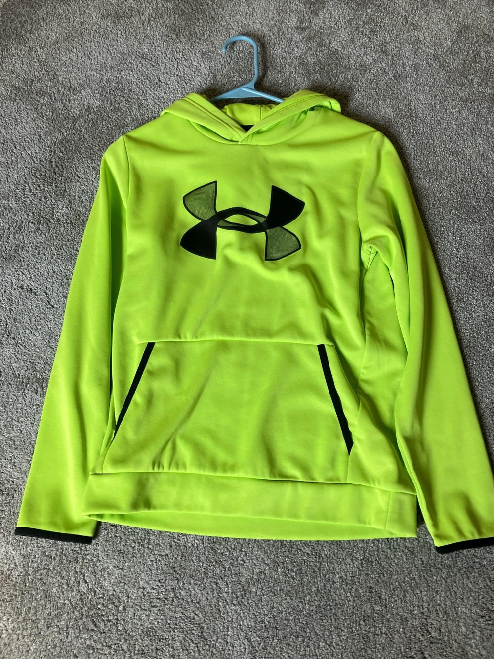 Under Armour Kids' Neon Yellow-Green Hoodie with Black Logo